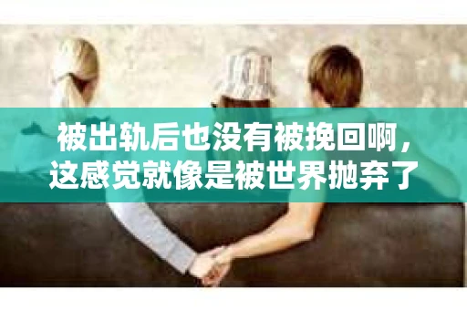 被出轨后也没有被挽回啊，这感觉就像是被世界抛弃了一样。我曾经也经历过这样的事情，那种心如刀割的痛，至今仍记忆犹新。今天，我想和大家聊聊这个话题，希望能给那些正在经历或者曾经经历过类似痛苦的人一些安慰和帮助。