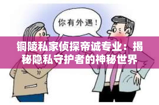 铜陵私家侦探帝诚专业：揭秘隐私守护者的神秘世界