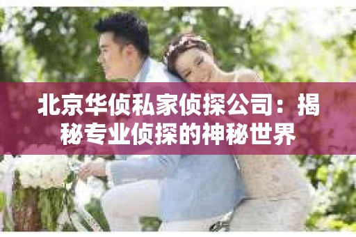 北京华侦私家侦探公司：揭秘专业侦探的神秘世界