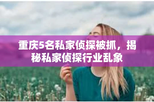 重庆5名私家侦探被抓，揭秘私家侦探行业乱象