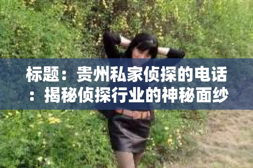 标题：贵州私家侦探的电话：揭秘侦探行业的神秘面纱