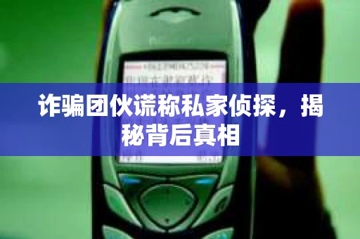 诈骗团伙谎称私家侦探，揭秘背后真相