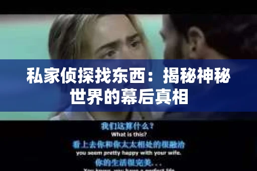 私家侦探找东西：揭秘神秘世界的幕后真相