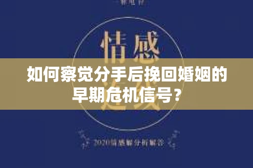 如何察觉分手后挽回婚姻的早期危机信号？